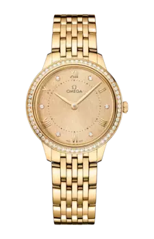 Часы Omega De ville prestige из золота с бриллиантами 30 мм