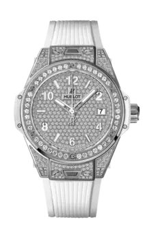 Часы one click steel white full pave' Hublot
