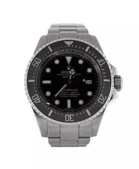 Часы Oyster Perpetual Deepsea Sea-Dweller Automatic из нержавеющей стали и Cerachrom 44 мм Pre-Owned Rolex, черный