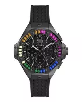 Часы Plein Chrono Royal из силикона PHILIPP PLEIN, черный/черный/черный