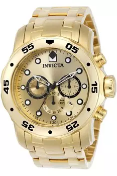 Часы pro diver scuba 0074 48 мм Invicta, золото