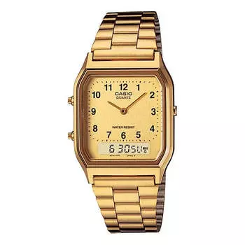 Часы Quartz Waterproof Gold Retro Mens Gold Analog/Digital Combo, желтый