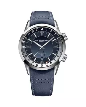 Часы Raymond Weil Freelancer GMT, 40,5 мм, синий