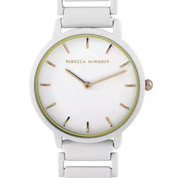 Часы Rebecca Minkoff Major White Matte Paint из нержавеющей стали с браслетом 2200395