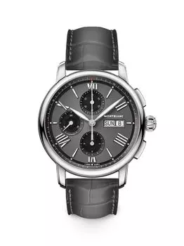 Часы с хронографом Star Legacy из нержавеющей стали и ремешком из кожи аллигатора Montblanc, черный