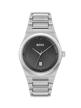 Часы с хронографом Steer из нержавеющей стали HUGO BOSS, серый