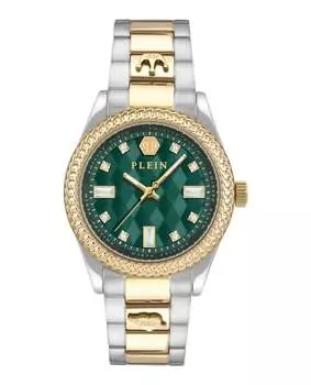 Часы с кристаллами Queen PHILIPP PLEIN, цвет two tone/two tone/green