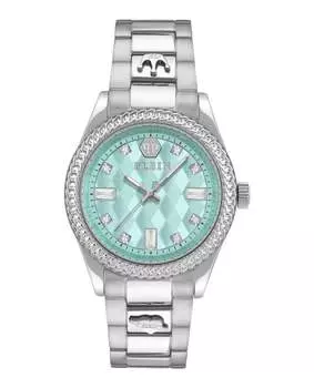 Часы с кристаллами Queen PHILIPP PLEIN, цвет silver/stainless steel/blue