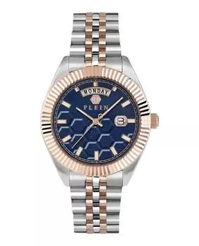 Часы с превосходным кристаллом Date PHILIPP PLEIN, цвет two tone/two tone/blue
