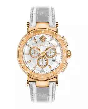 Часы с ремешком Mystique Chrono Versace, белый/розовый/белый