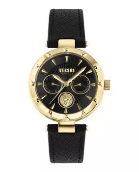 Часы с ремешком Sertie Versus Versace, черный/золотой/черный