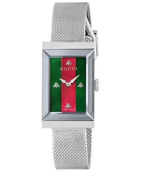 Часы с сетчатым браслетом из нержавеющей стали G-Frame, 21x34 мм Gucci
