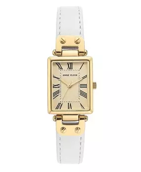 Часы с золотисто-белым кожаным ремешком, 21,5 мм Anne Klein