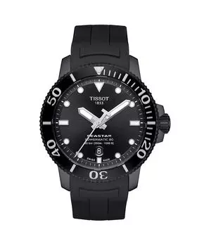 Часы Seastar 1000 Powermatic 80, 43 мм Tissot, черный