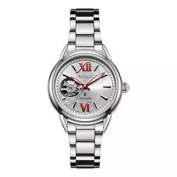 Часы SEIKO Minimalistic Japan Hollow Out Mechanical Silver, серебряный