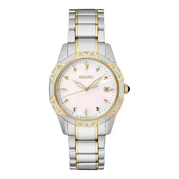 Часы Seiko с двухцветным перламутровым циферблатом и браслетом — SKK728, цвет Mother Of Pearl