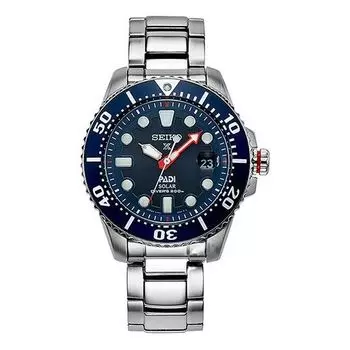 Часы SEIKO X PADI Eco Drive Silver/Blue, синий