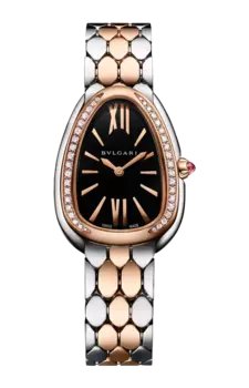 Часы Serpenti seduttori Bulgari из стали и розового золота 33 мм