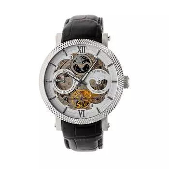 Часы-скелетоны Aries с кожаным ремешком Heritor Automatic, белый