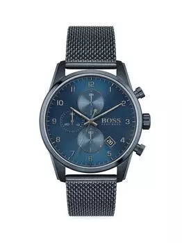 Часы Skymaster Blue с хронографом из нержавеющей стали с браслетом HUGO BOSS, синий