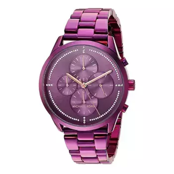 Часы Slater Chronograph с фиолетовым тоновым циферблатом и блестками Michael Kors