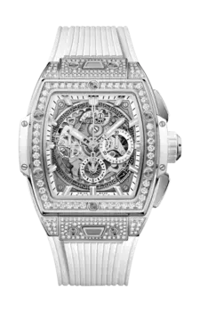 Часы spirit of big bang titanium white pav 42 мм Hublot