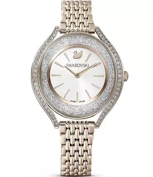 Часы Swarovski Crystalline Aura Champagne с золотым браслетом, золотой