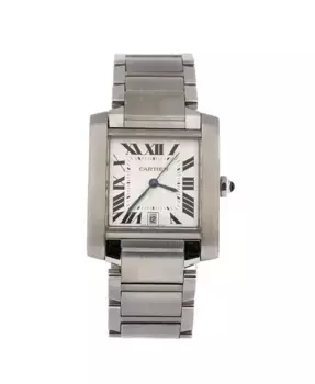 Часы Tank Francaise с автоматическим механизмом, сталь, 28 мм Pre-Owned Cartier, серебряный