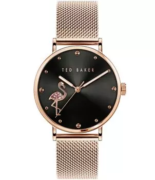Часы Ted Baker London Phylipa Flamingo с сетчатым браслетом на 3 стрелки, розовый