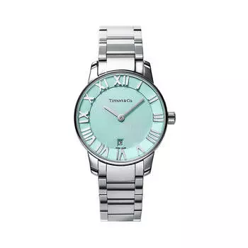 Часы Tiffany & Co Atlas 2-Hand, 29 мм, нержавеющая сталь/бирюзовый
