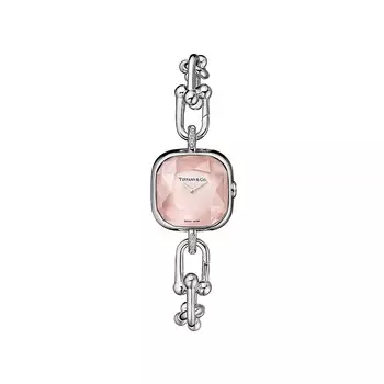 Часы Tiffany & Co. HardWear, серебро/бриллианты/розовый перламутр