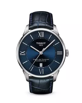 Часы Tissot Chemin des Tourelles, 42 мм, синий