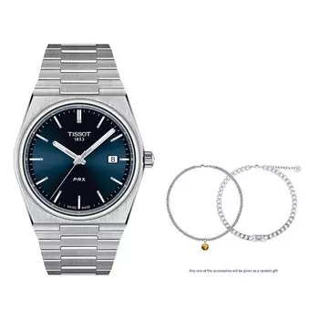 Часы Tissot PRX T-Classic T1374101104100 + аксессуар, нержавеющая сталь/синий