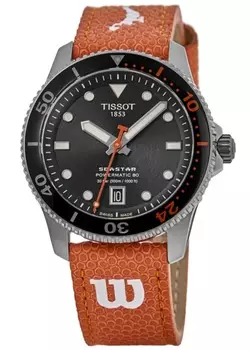Часы Tissot Seastar 1000 Automatic Wilson WNBA с черным циферблатом и композитным ремешком унисекс T120.807.17.051.00