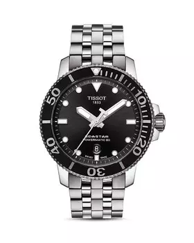Часы Tissot Seastar, 43 мм, серебряный