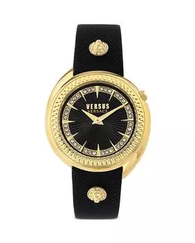 Часы Tortona с кристаллами, 38 мм Versus Versace, цвет Black