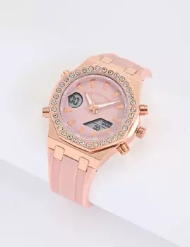 Часы U.S. Polo Assn Ladies Pink Embellished Ana Digi, розовый