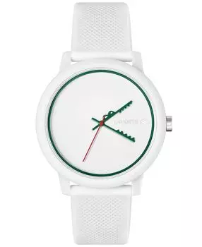Часы унисекс L.12.12, белый силиконовый ремешок, 42 мм Lacoste, белый