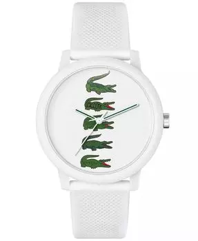 Часы унисекс L.12.12 Кварцевые белые силиконовые ремешки 42 мм Lacoste, белый