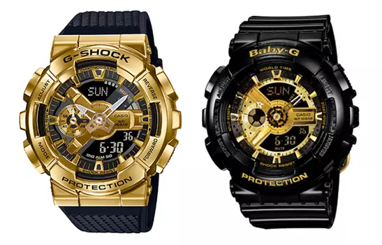 Часы унисекс парные Table Series золотые CASIO