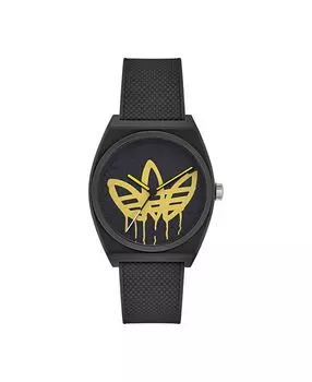 Часы унисекс с тремя стрелками Project Two, черный полимерный ремешок, 38 мм adidas, черный
