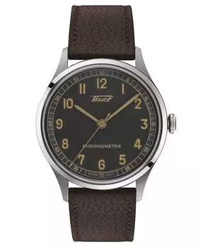 Часы унисекс Swiss Automatic Heritage 1938 с коричневым кожаным ремешком, 39 мм Tissot, коричневый