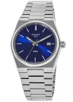Часы унисекс Tissot PRX Quartz 35 мм с синим циферблатом и стальным корпусом T137.210.11.041.00