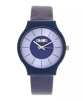 Часы унисекс Trinity Blue с кожаным ремешком 36 мм Crayo, синий