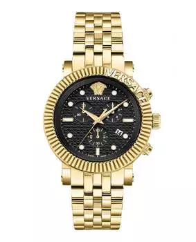 Часы V-Chrono Classic Versace, цвет gold/ip yellow gold/black