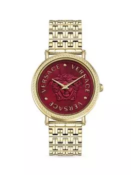 Часы V-Dollar Goldtone из нержавеющей стали Versace, красный