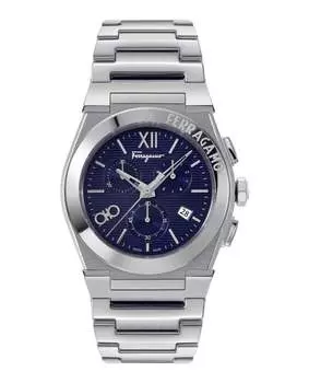 Часы Vega Chrono Salvatore Ferragamo, цвет silver/stainless steel/blue