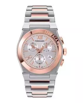 Часы Vega Chrono Salvatore Ferragamo, цвет two tone/two tone/white
