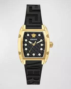 Часы Versace Dominus 44,8x36 мм с силиконовым ремешком, цвет Yellow Gold