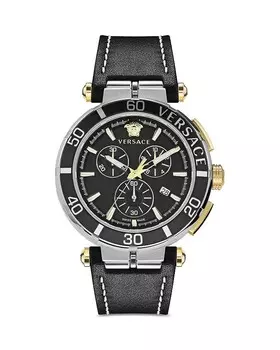 Часы Versace Greca Chrono, 45 мм, черный